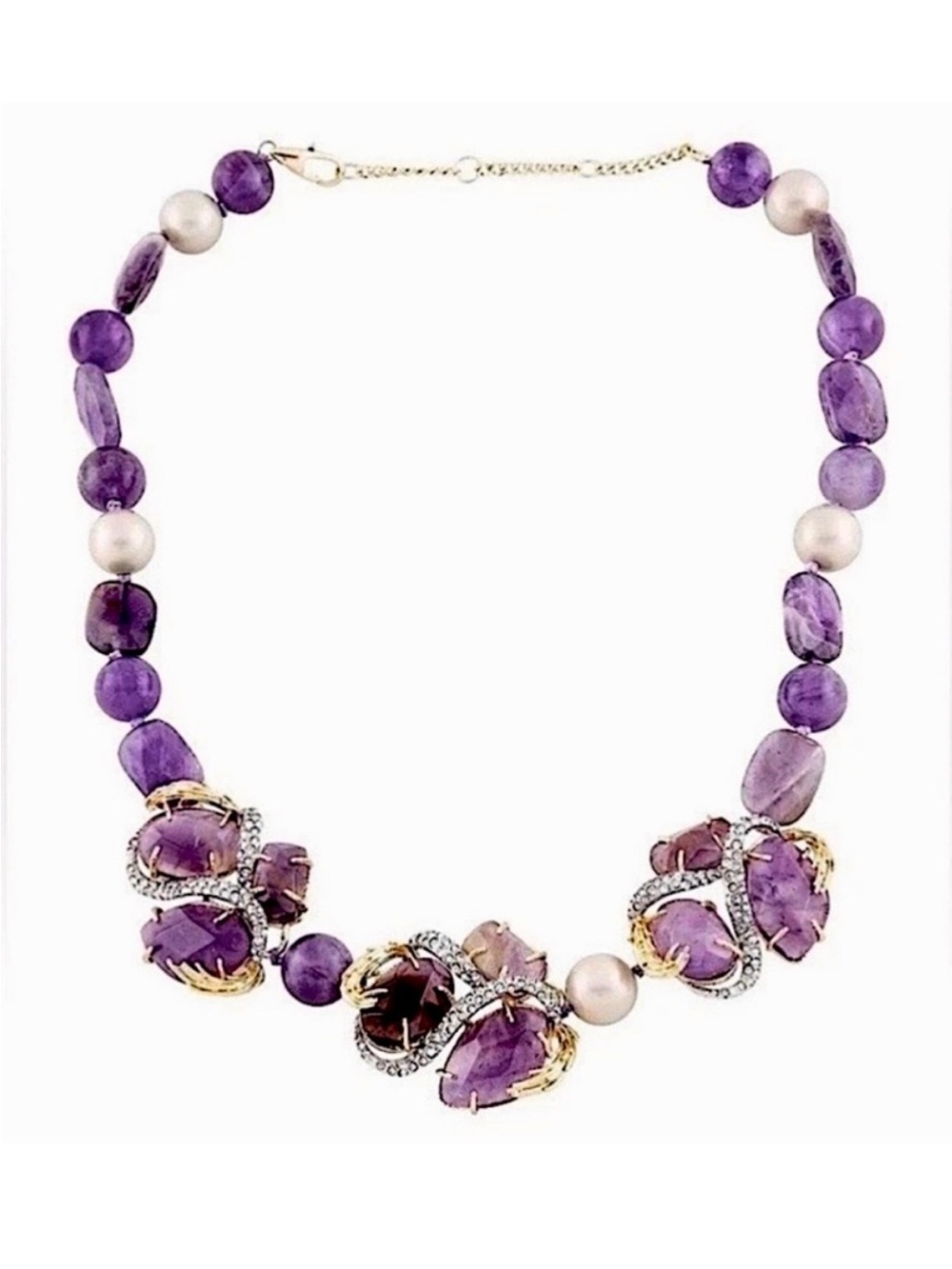 ALEXIS BITTAR Amethyst Cluster Beaded Necklace
